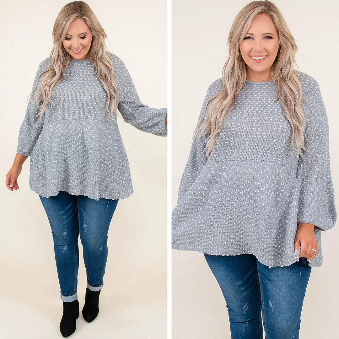 Grey Polka Dot Top