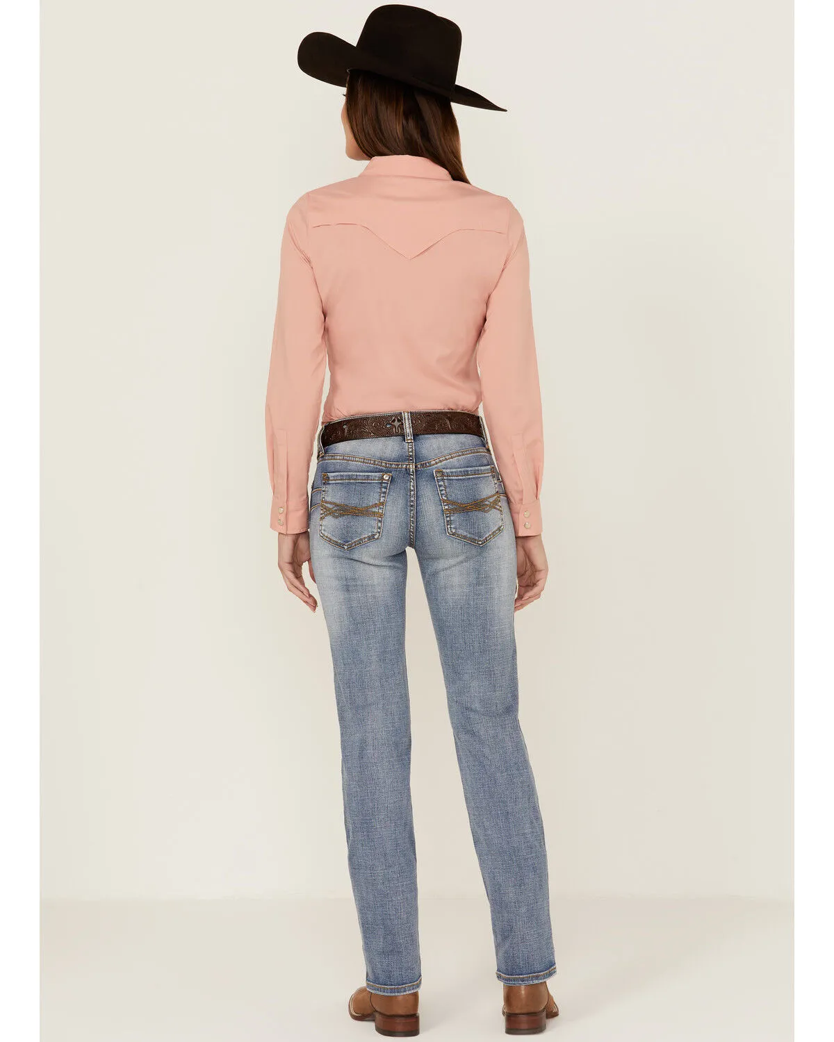 Product Name:  RANK 45® Women's Medium Wash Mid Rise Straight Riding Jeans