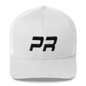 Puerto Rico Mesh Back Trucker Cap with Black Embroidery - PR