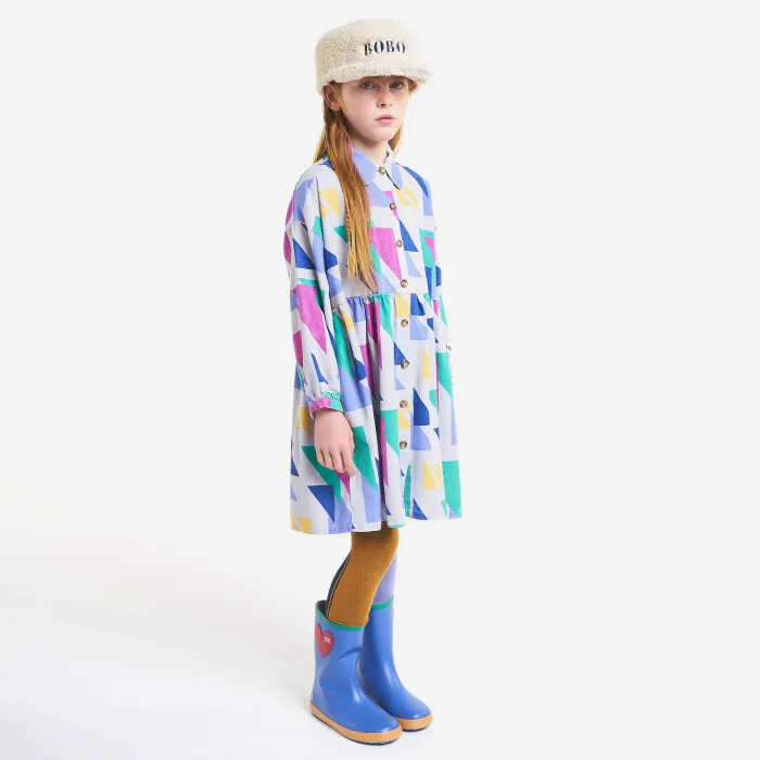 Purple Bobo Choses Child Triangles Woven Dress