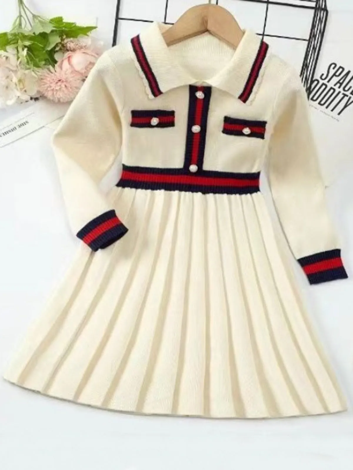 Ready and Preppy Knit Sweater Dress