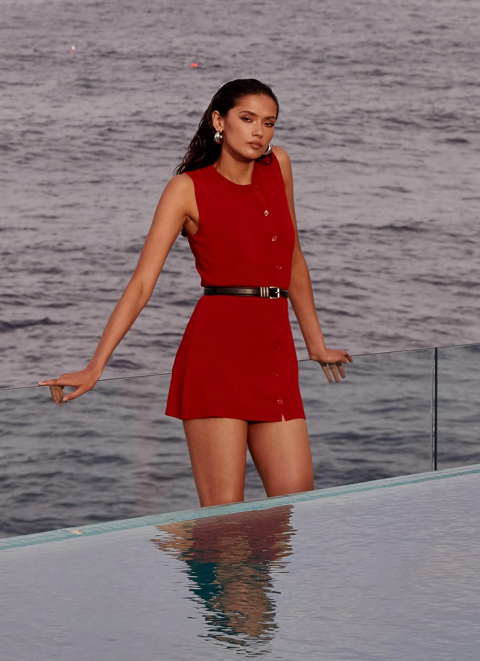 Red Knit Mini Dress Not One Time Peppermayo Exclusive