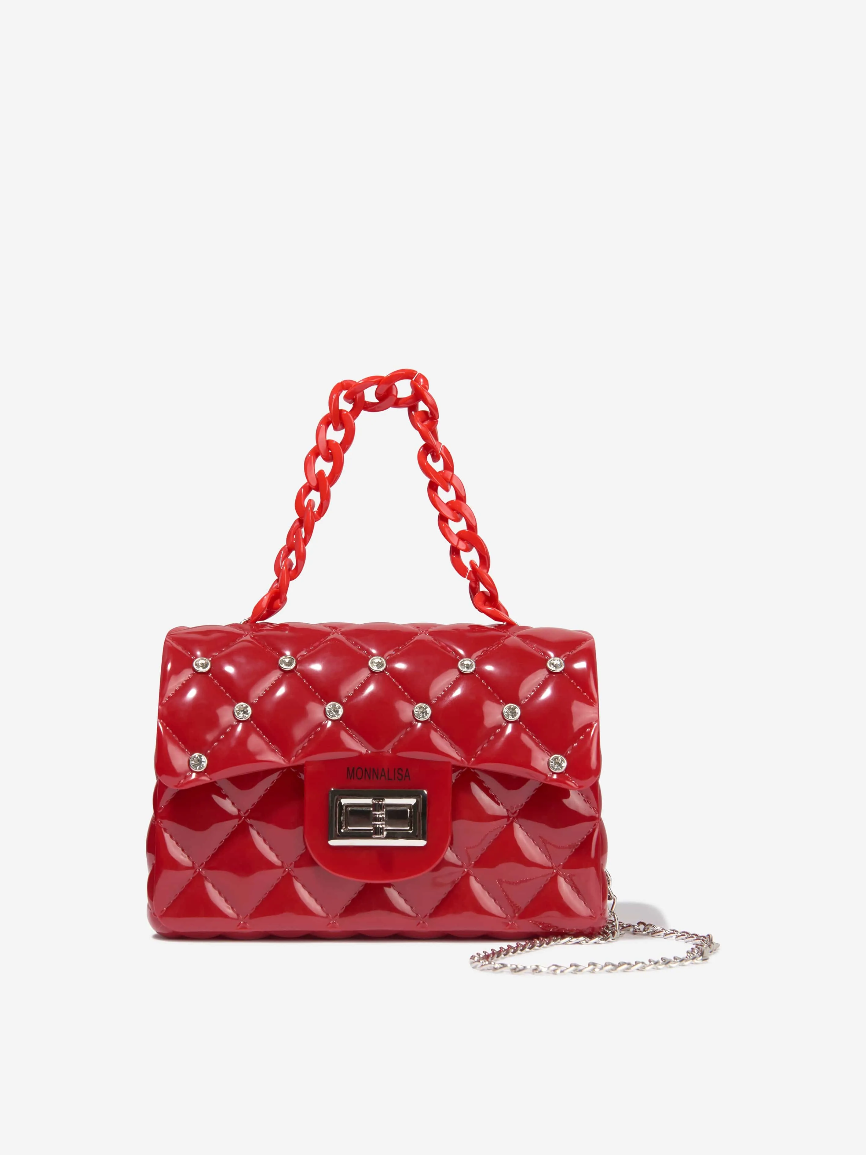 Red Monnalisa Girls Diamante Quilted Bag