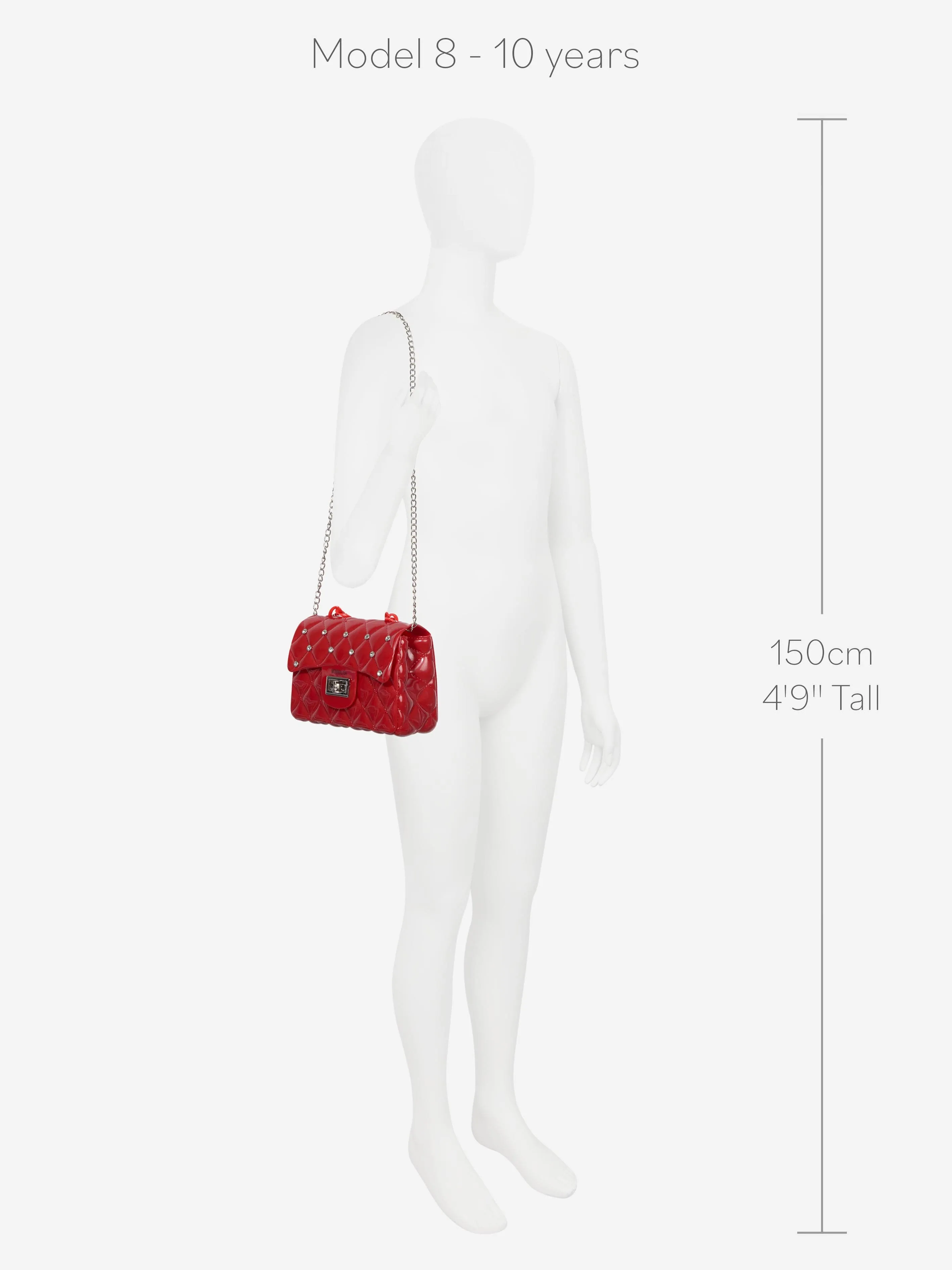 Red Monnalisa Girls Diamante Quilted Bag