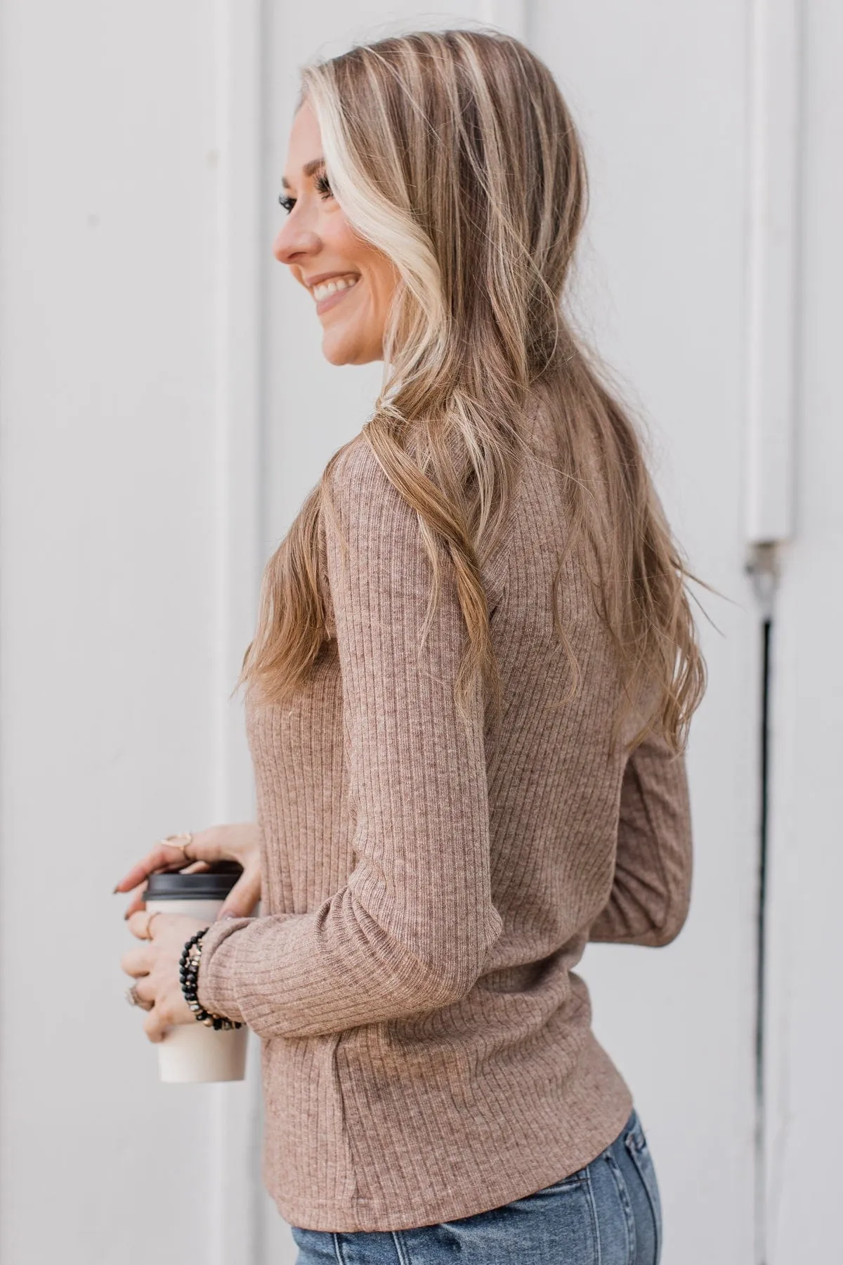 Grey Ribbed Relax Tee