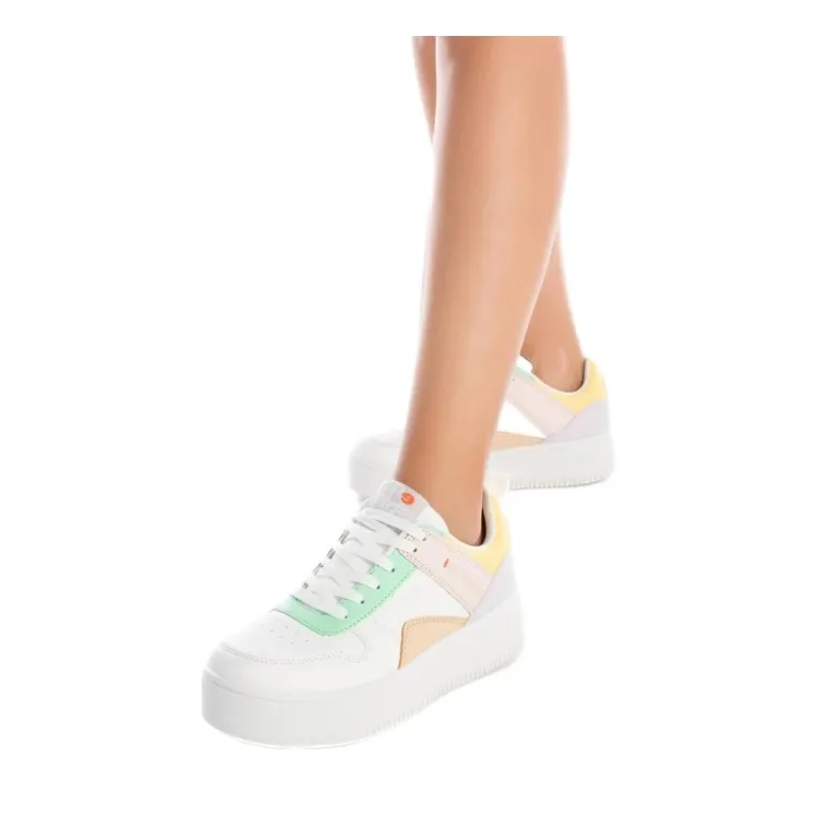 Colorful Lace-Up Platform Sneakers for Women