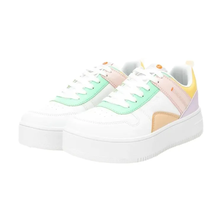 Colorful Lace-Up Platform Sneakers for Women