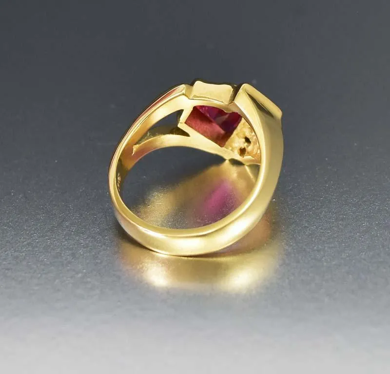 Gold Diamond Pink Tourmaline Ring