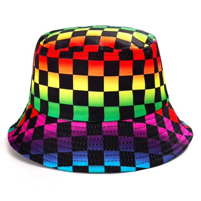 Reversible Summer Print Bucket Hat for Women - Travel-ready Bucket Hat