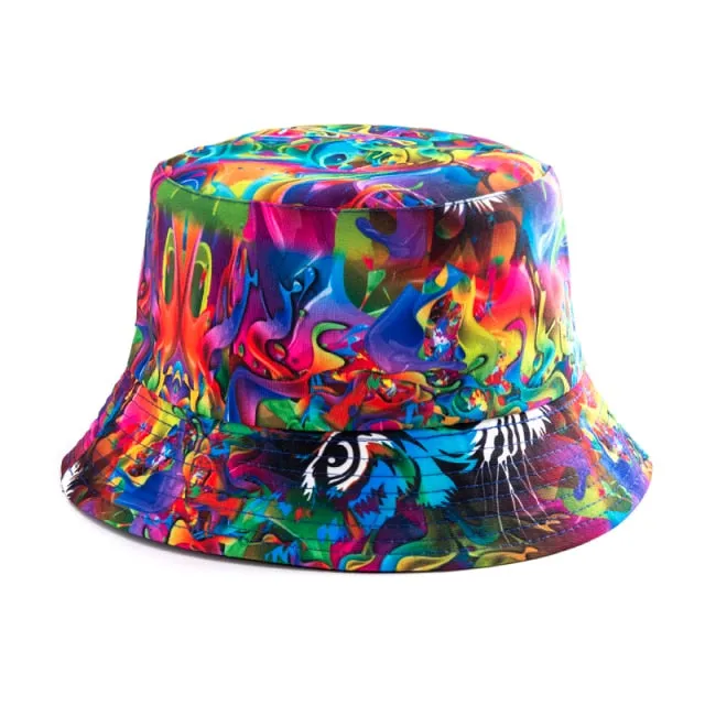 Reversible Summer Print Bucket Hat for Women - Travel-ready Bucket Hat