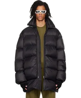 Rick Owens Black Porterville Down Coat with Turtle Neck