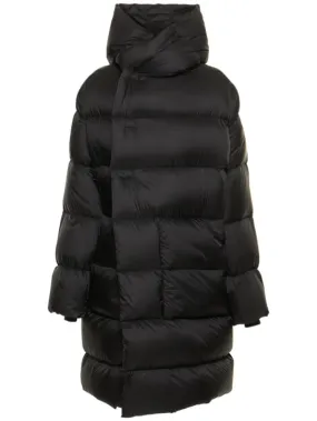 Rick Owens Long Down Coat with Hooded Liner