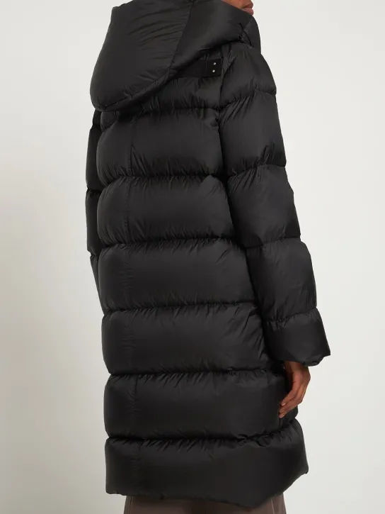 Rick Owens Long Down Coat with Hooded Liner