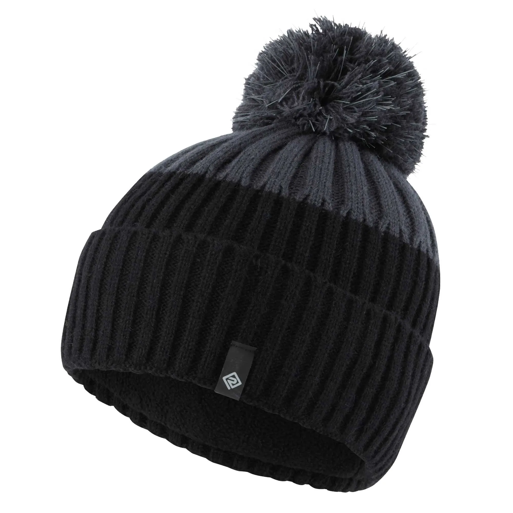 Black/Charcoal Bobble Hat by Ronhill (Temp Regulating)