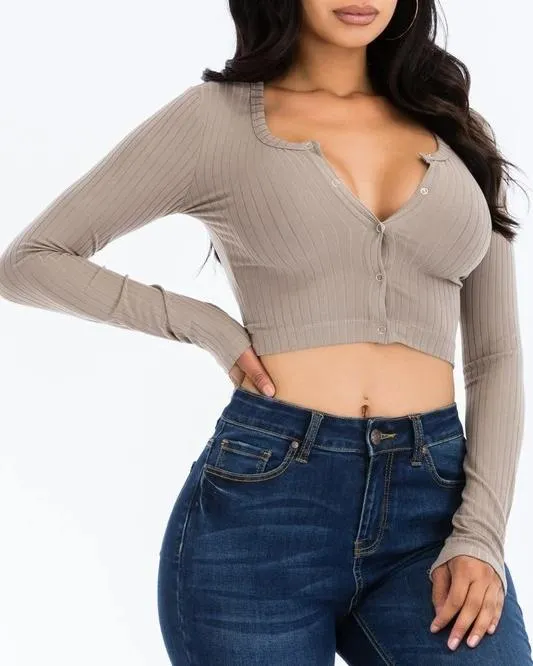 Ribbed Crop Top in Savanna Style