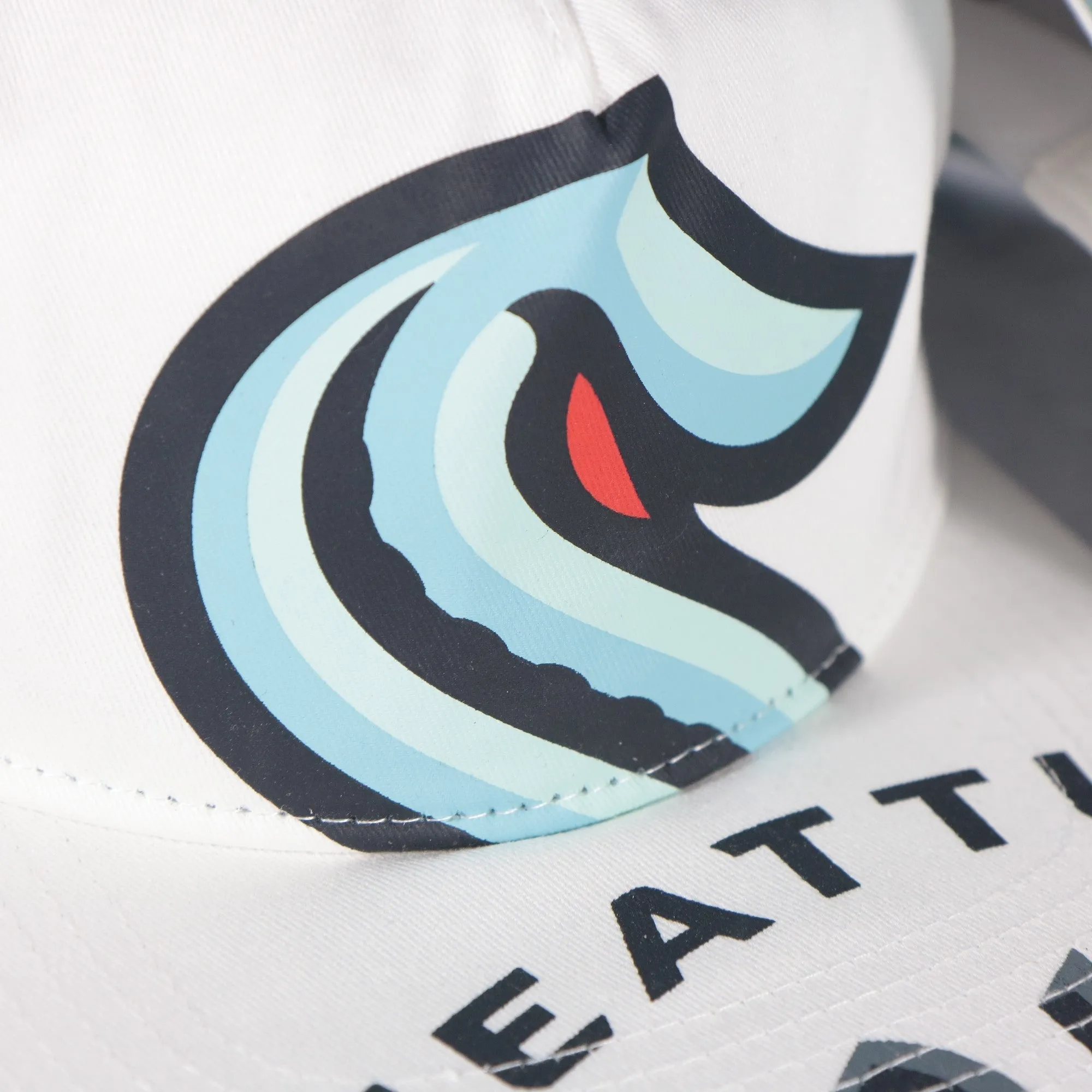 Seattle Kraken NHL Snapback Hat with White and Teal Colors