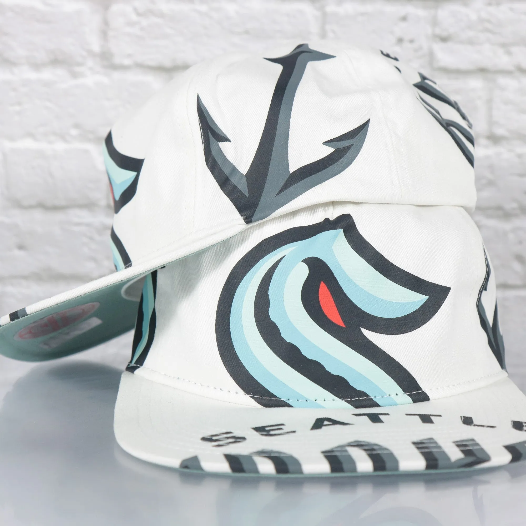 Seattle Kraken NHL Snapback Hat with White and Teal Colors