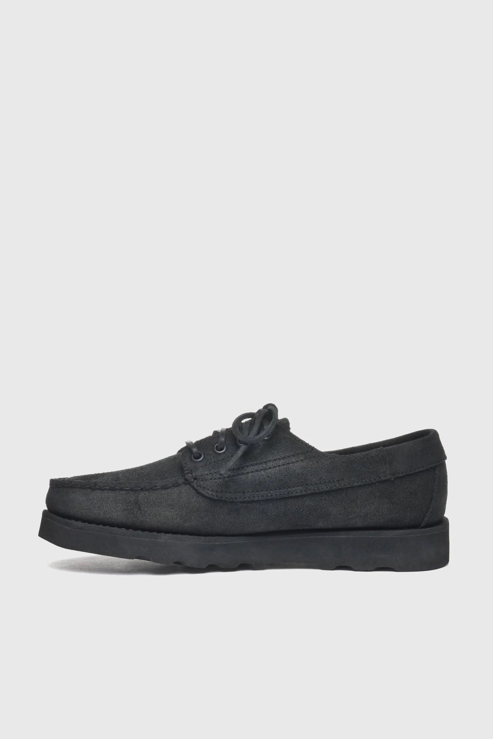 Waxy Suede Mocassino in Total Black