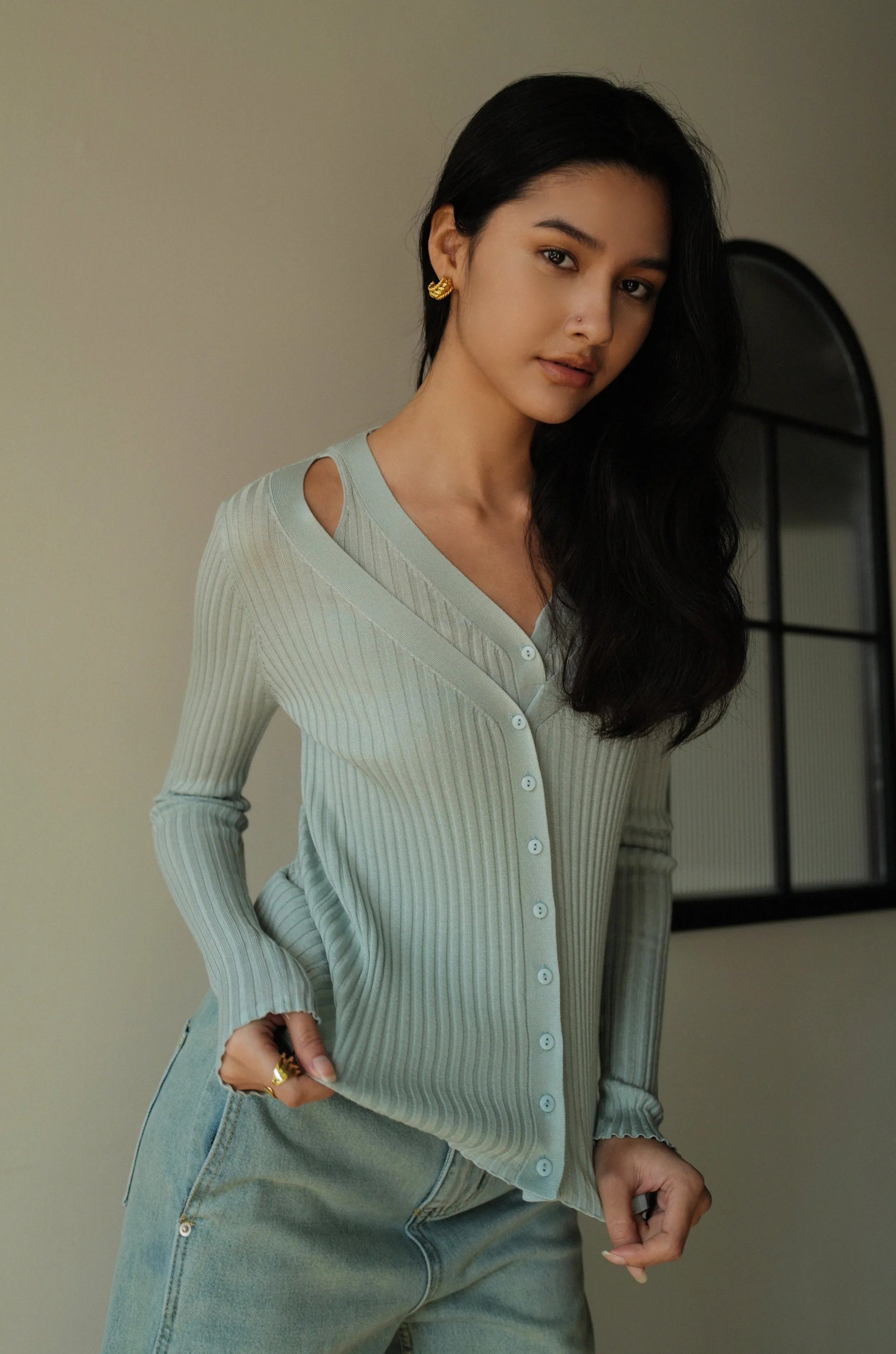 Sky Blue Knit Top