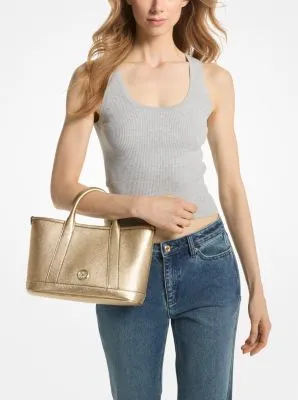 Small Metallic Leather Satchel Named Luisa