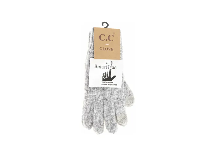 Soft Ribbed Knit Gloves for Women by C.C