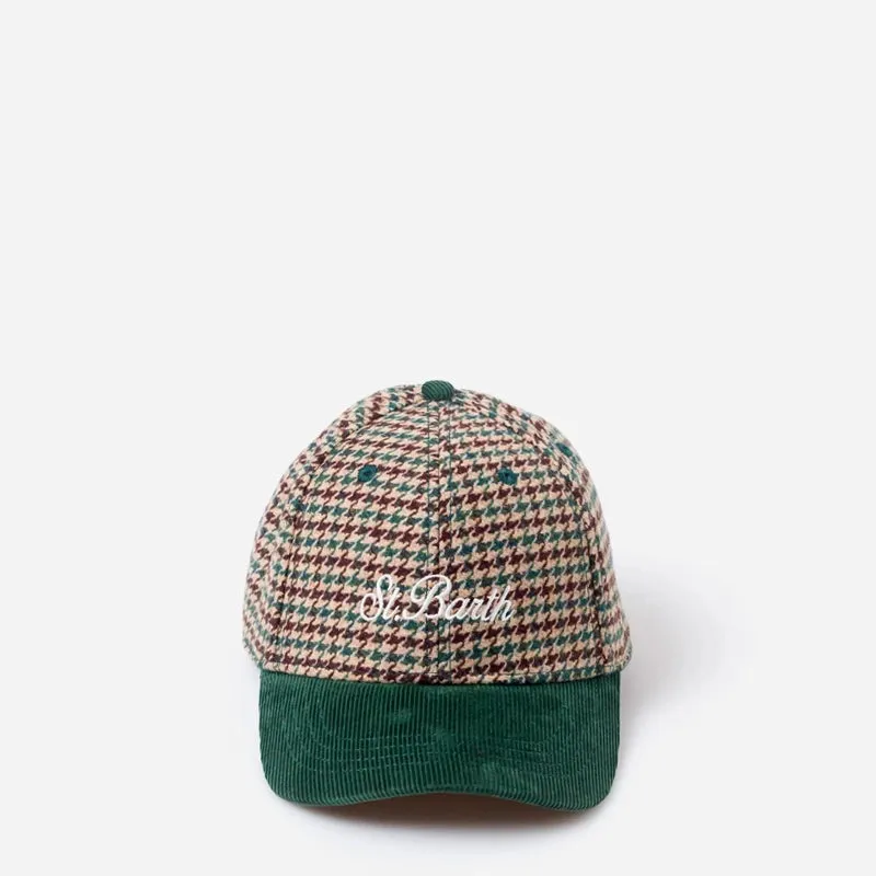 Soft Wool Pied De Poul Cappello da Baseball