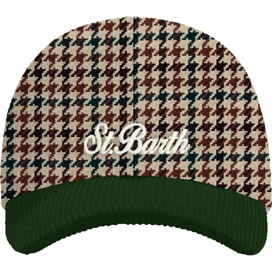 Soft Wool Pied De Poul Cappello da Baseball