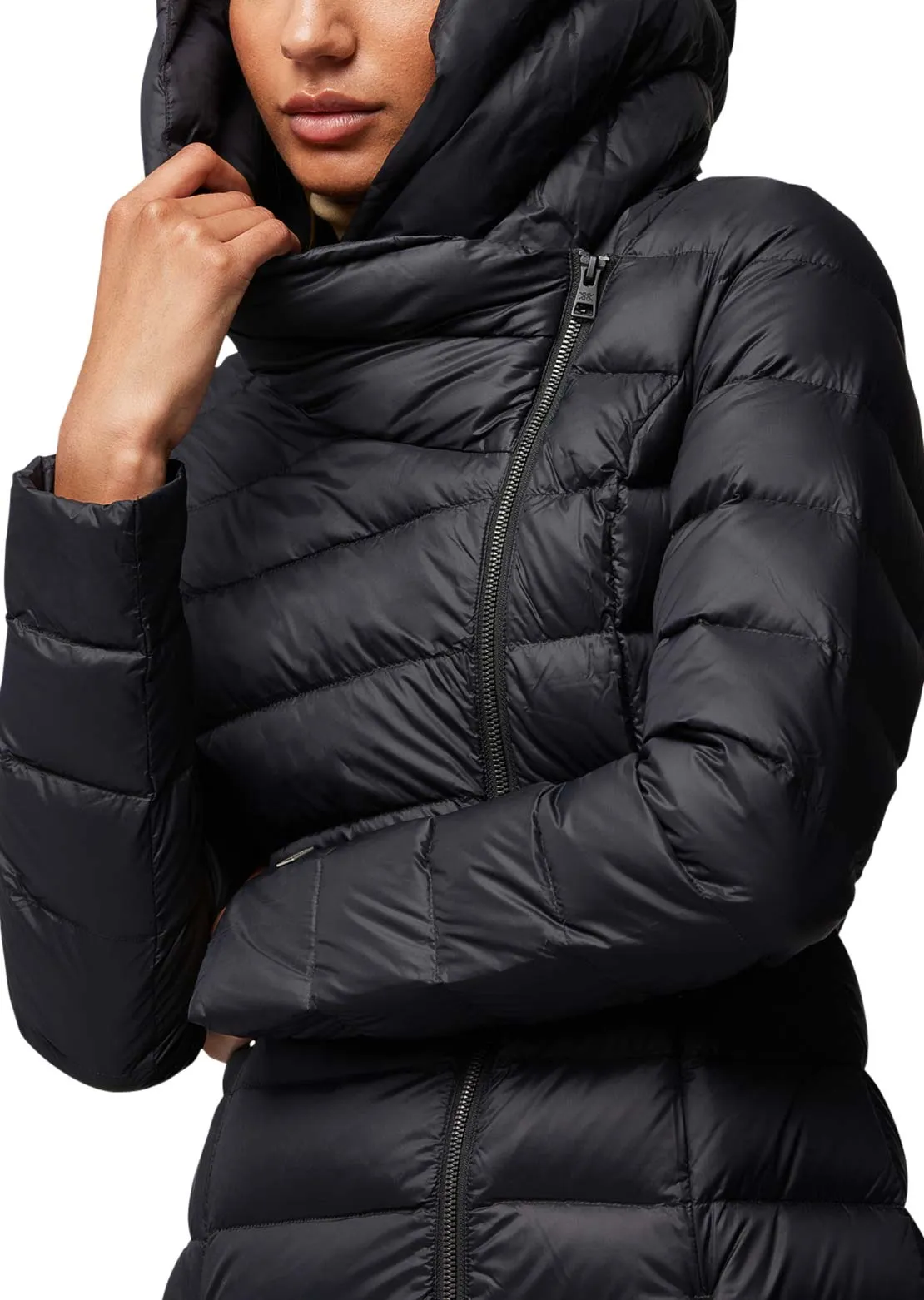 Long Hooded Down Jacket for Women