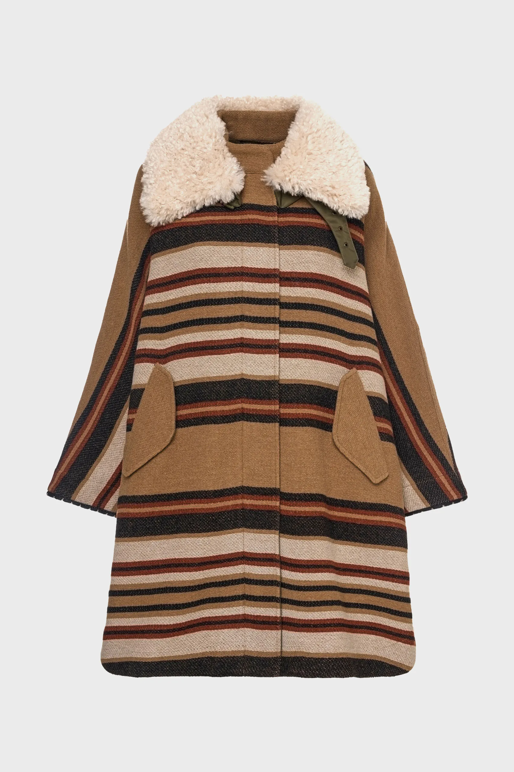 Striped Wool Cape