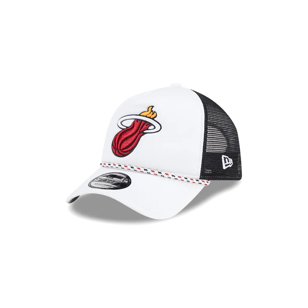 Rope Trucker Hat by New Era Miami HEAT