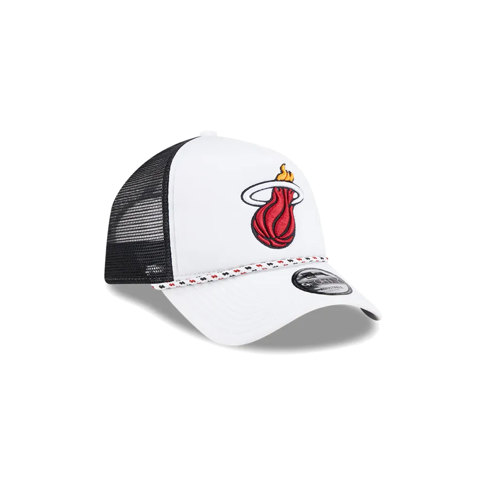 Rope Trucker Hat by New Era Miami HEAT