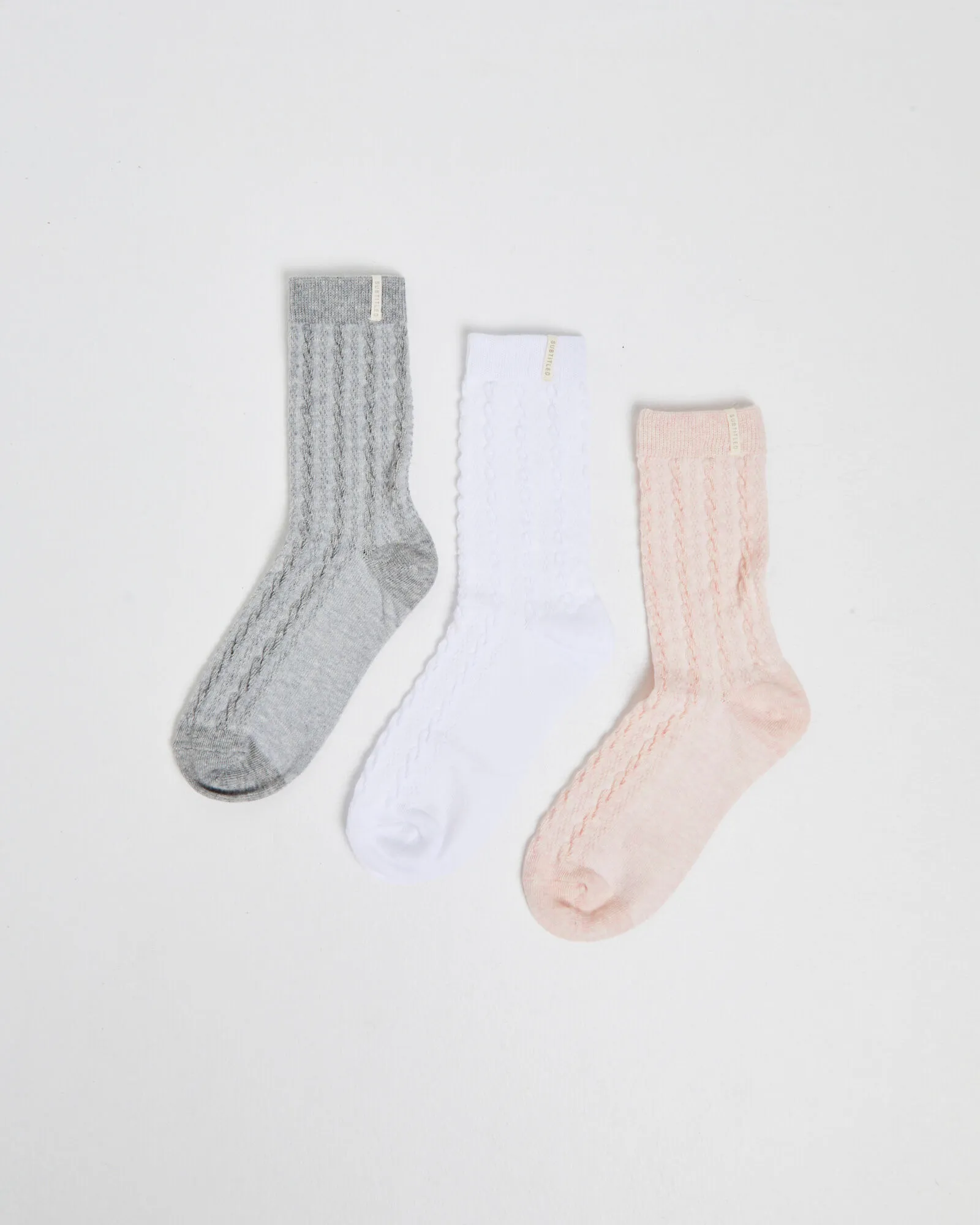 Lucia Cable Knit Socks Pack of 3