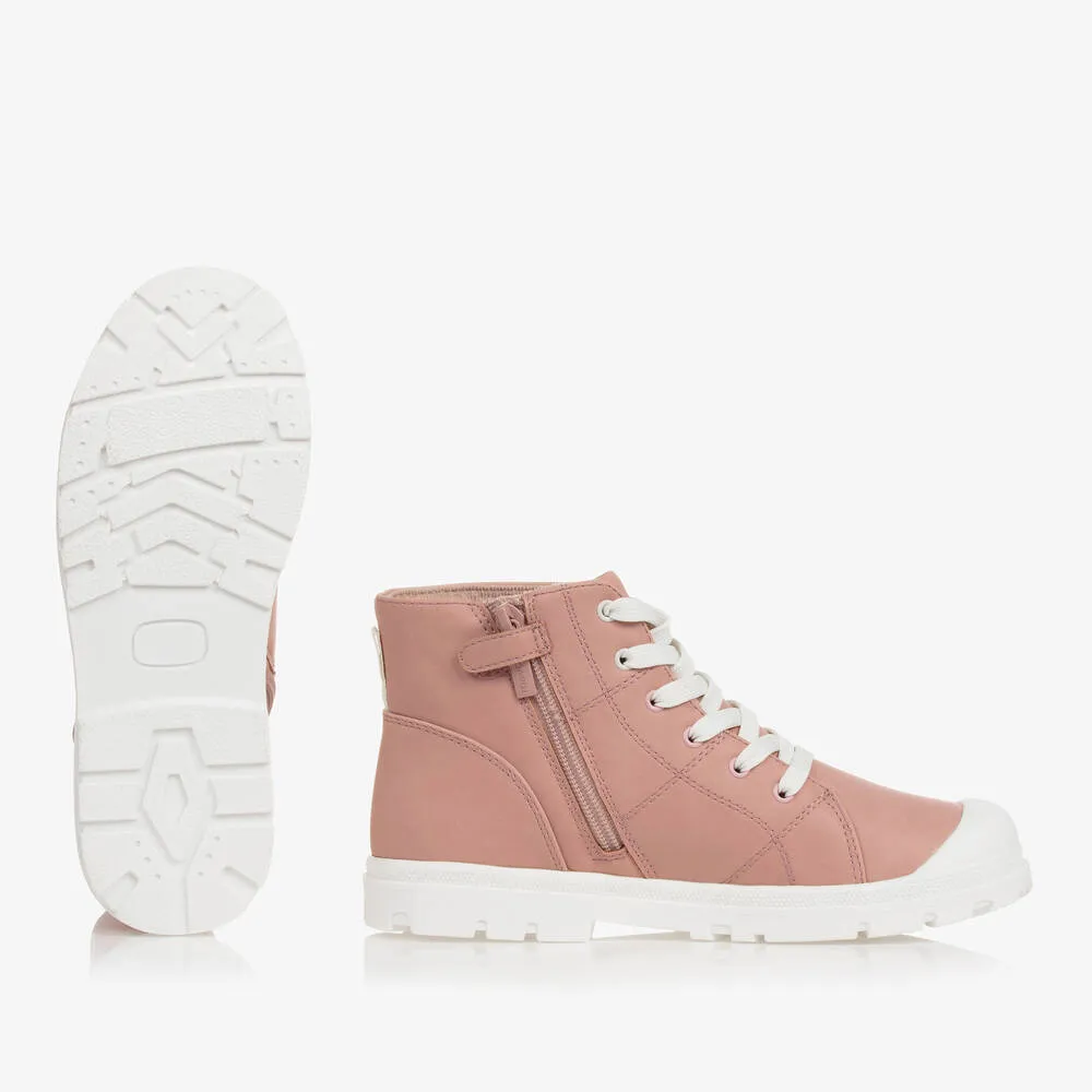 Teen Girls' Pink Faux Leather Boots