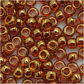 Toho Round Seed Beads 6/0 950 in Jonquil/Burnt Orange