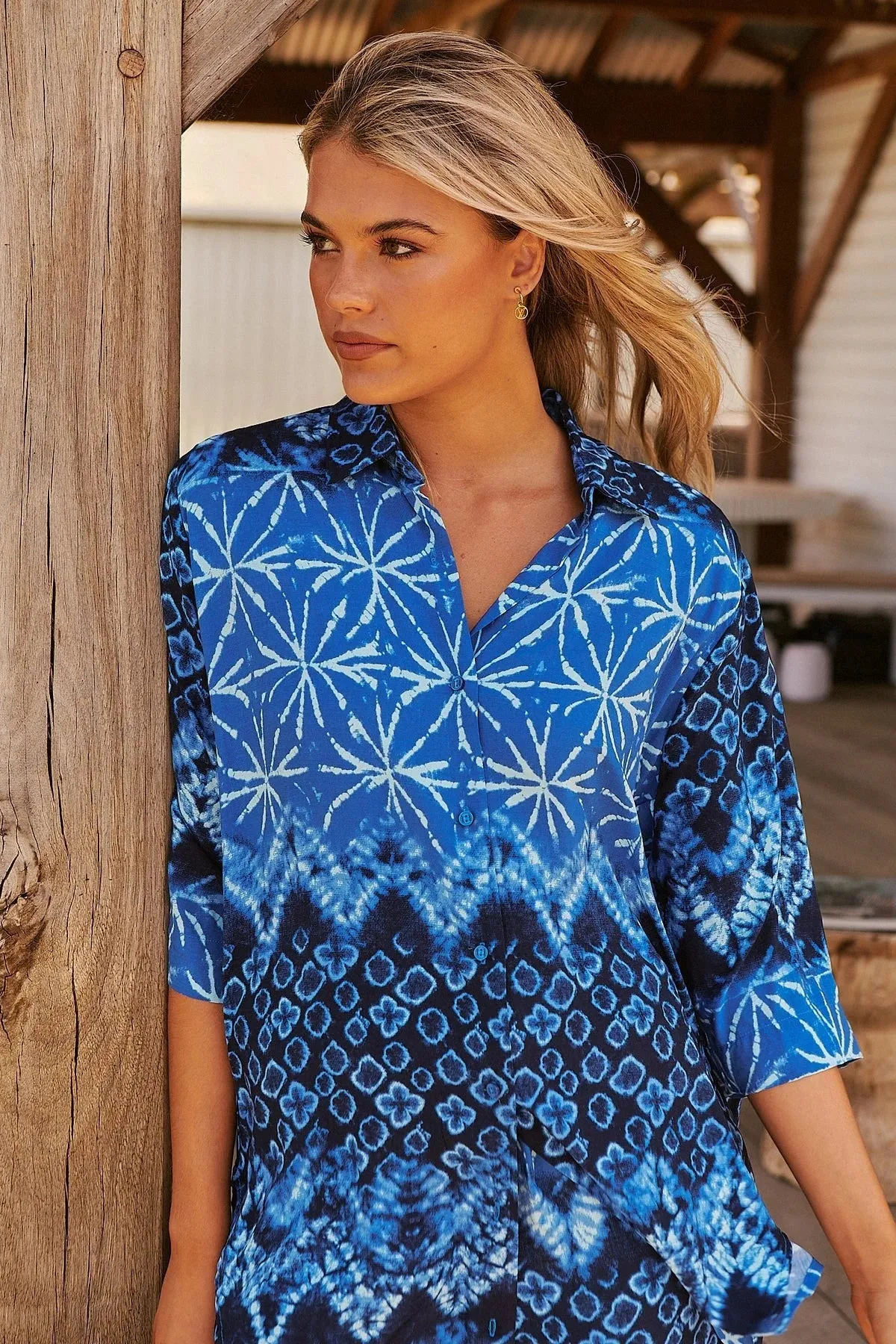 Tranquil Tides Collection Cabana Shirt Blouse