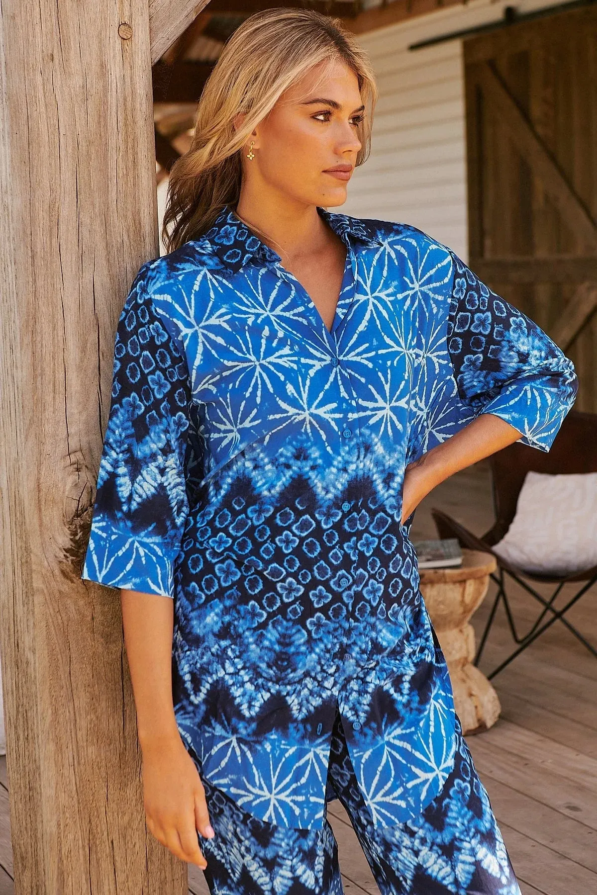 Tranquil Tides Collection Cabana Shirt Blouse