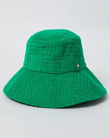 Green Towelling Rusty Sadie Bucket Hat by Pilusos