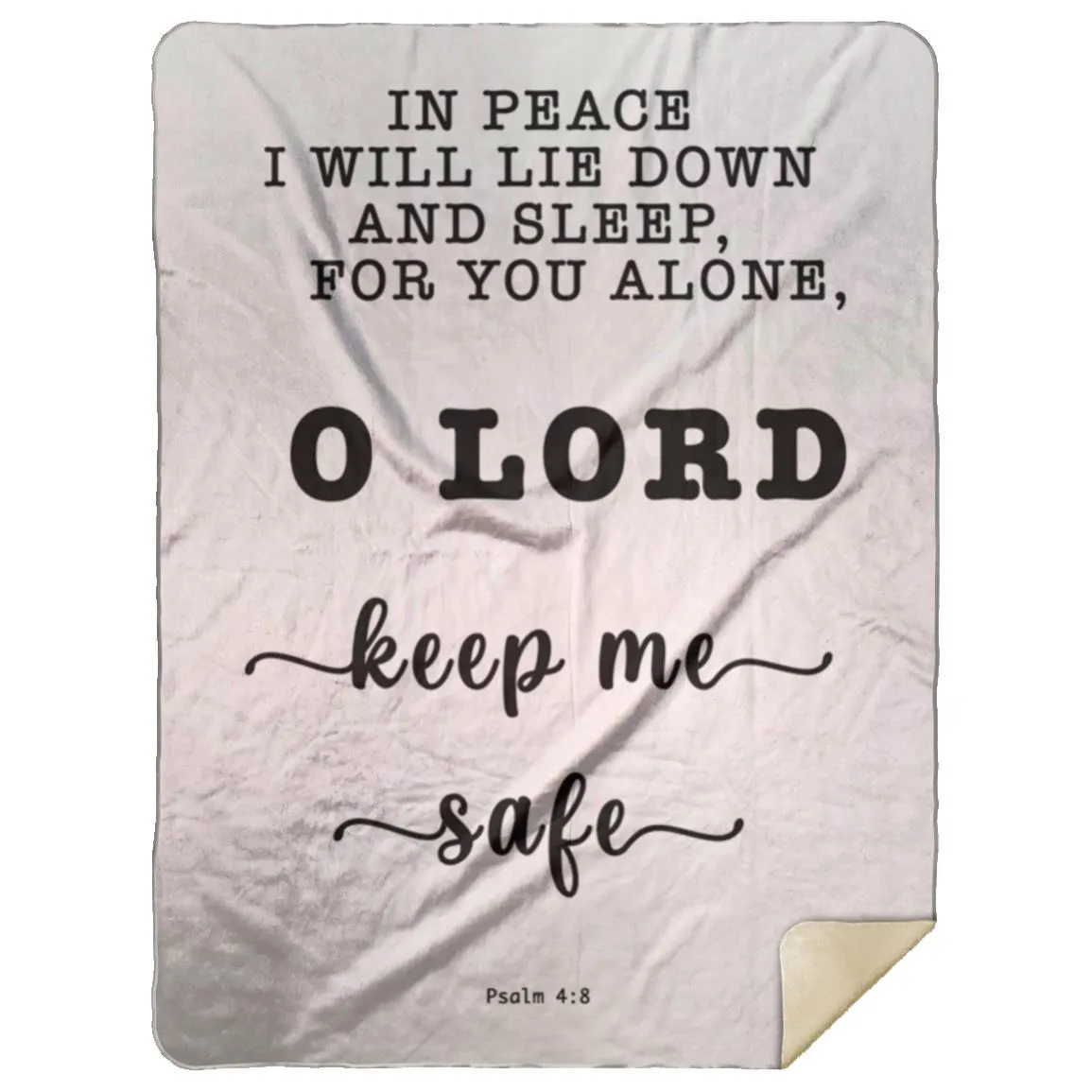 Typography Premium Sherpa Mink Blanket Lord Dwell Safety Psalm