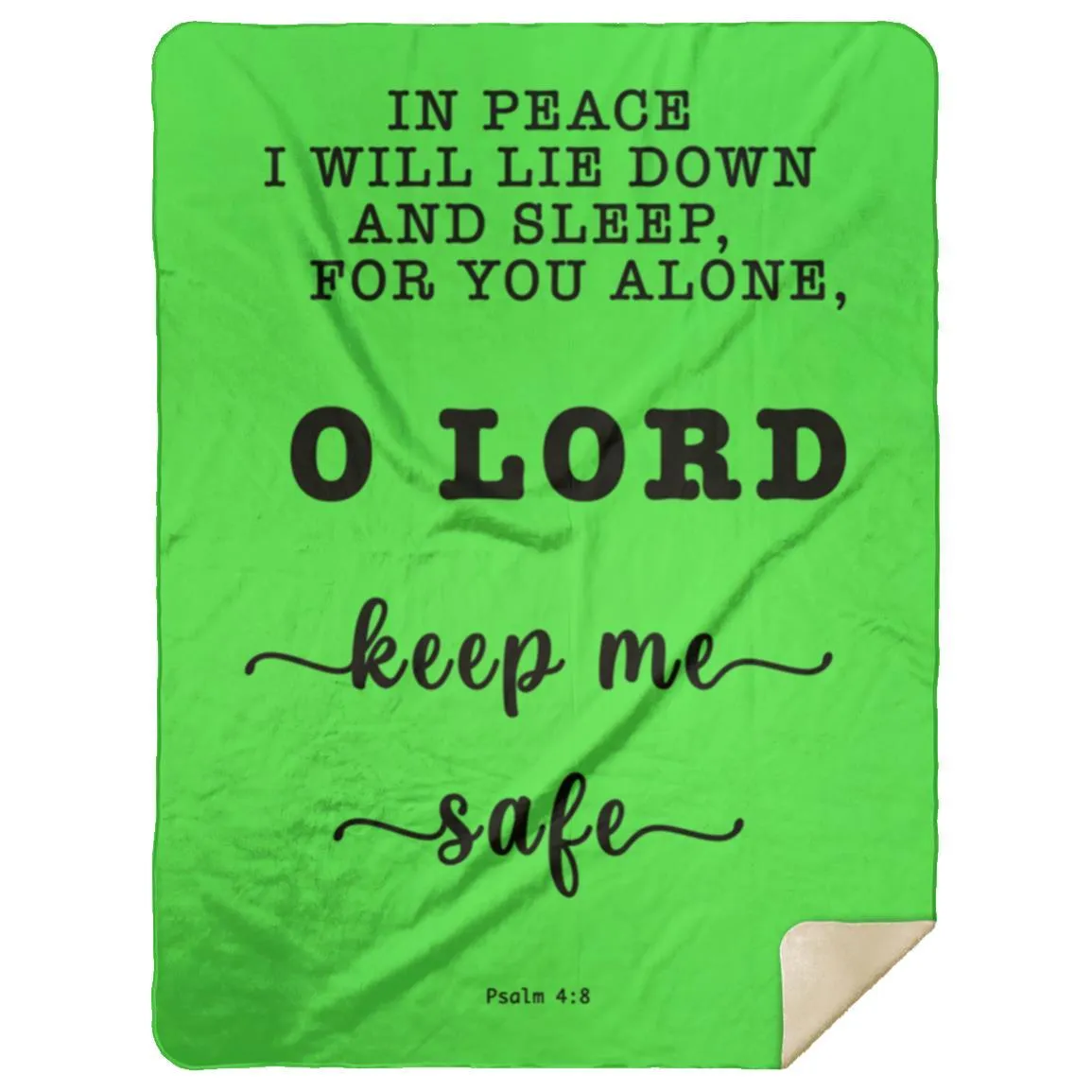 Typography Premium Sherpa Mink Blanket Lord Dwell Safety Psalm