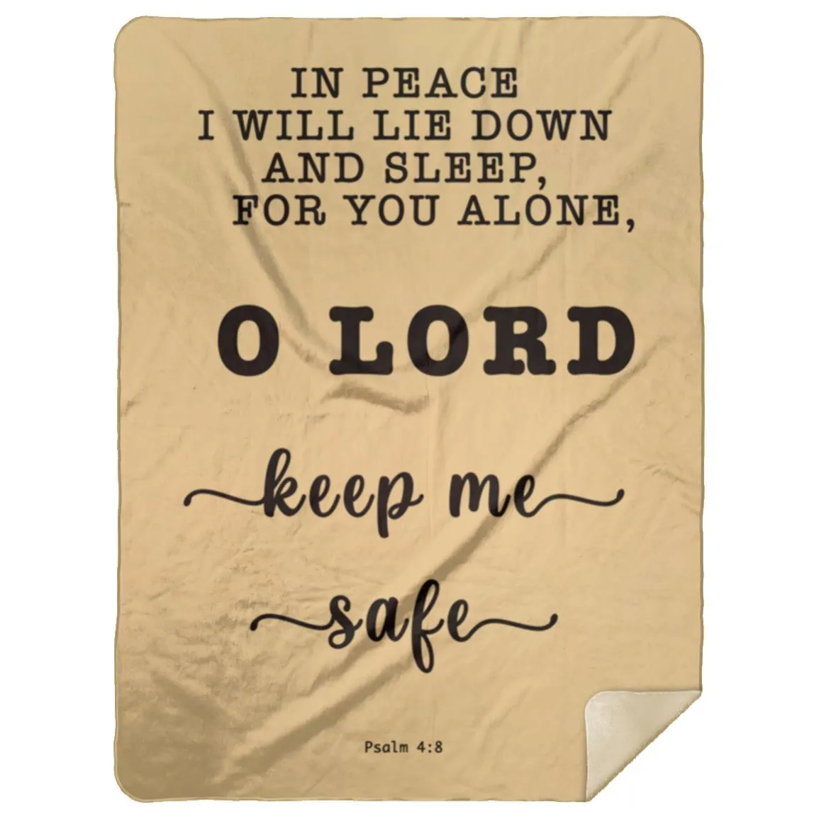 Typography Premium Sherpa Mink Blanket Lord Dwell Safety Psalm