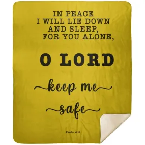 Typography Premium Sherpa Mink Blanket Lord Dwell Safety Psalm