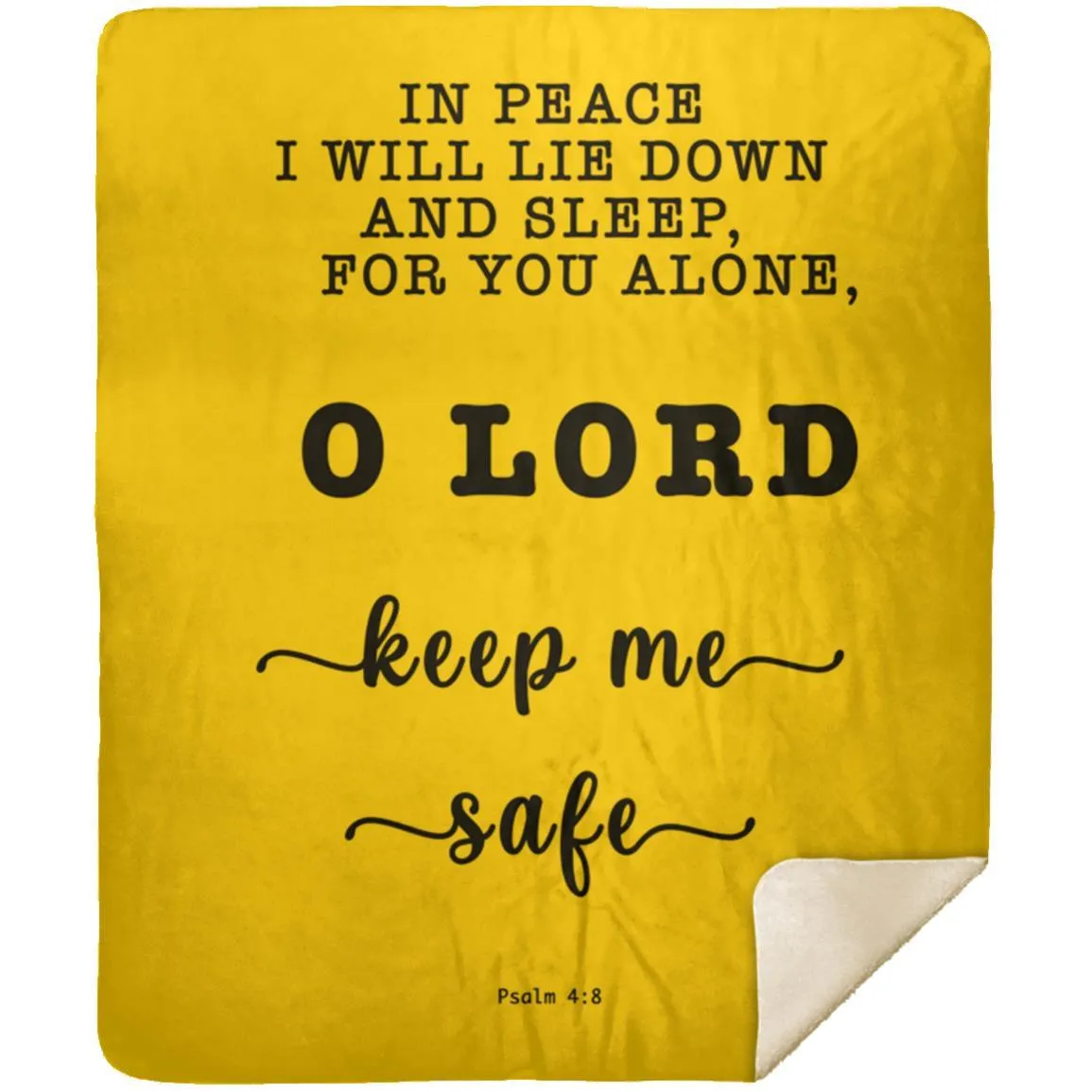 Typography Premium Sherpa Mink Blanket Lord Dwell Safety Psalm