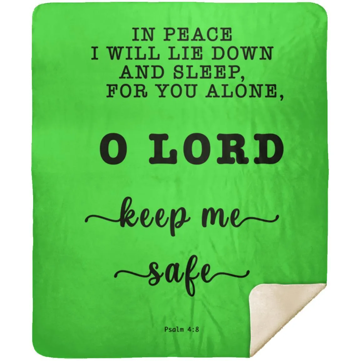 Typography Premium Sherpa Mink Blanket Lord Dwell Safety Psalm