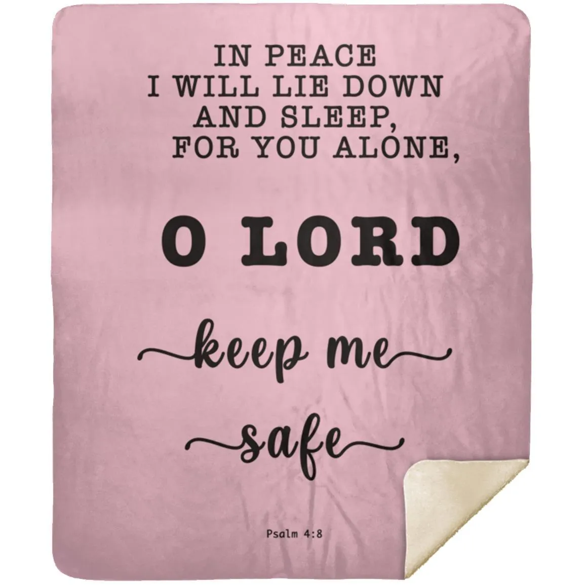 Typography Premium Sherpa Mink Blanket Lord Dwell Safety Psalm