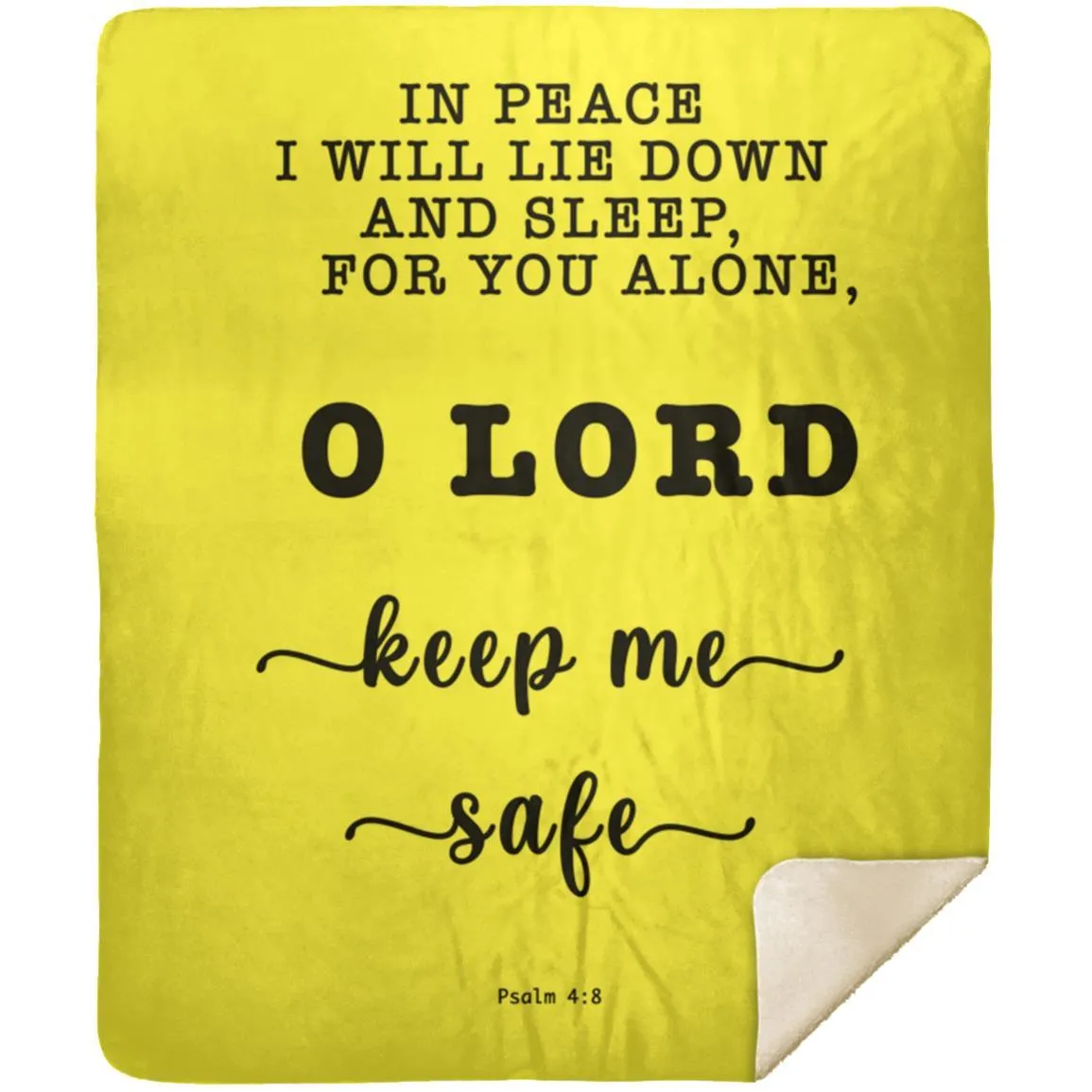 Typography Premium Sherpa Mink Blanket Lord Dwell Safety Psalm