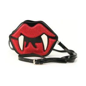 Crossbody Bag with Vampire Mouth Design