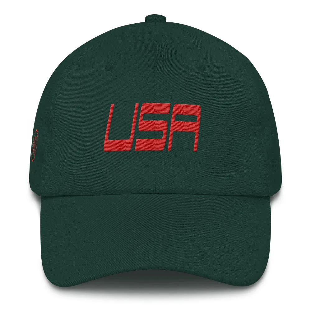 USA Designs Low Profile Embroidered Cotton Hat