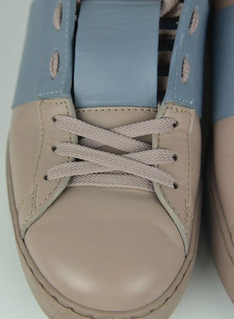 N. 39 Valentino Sneakers in pelle tortora,