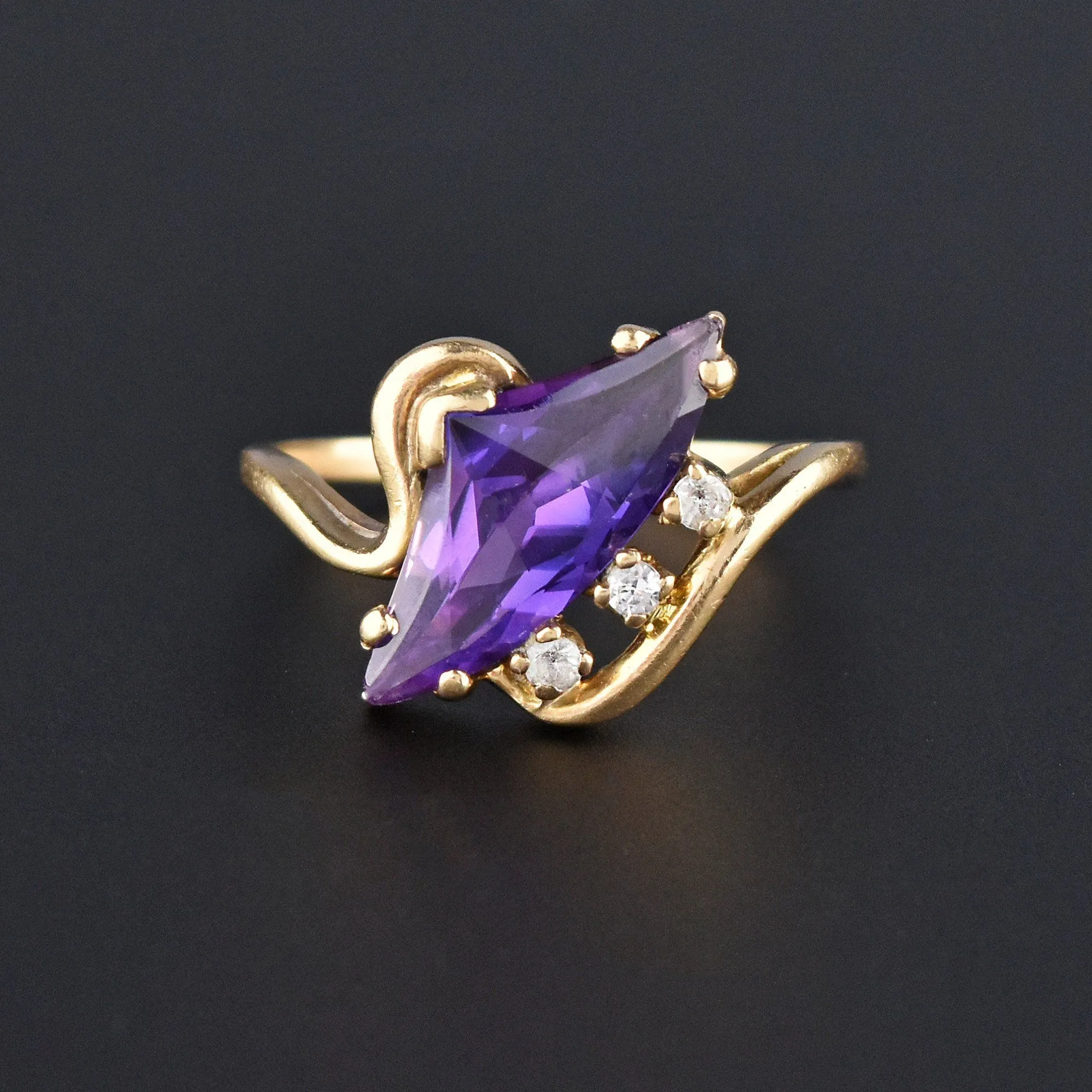 Gold Fancy Cut Purple Sapphire Ring