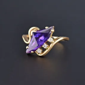 Gold Fancy Cut Purple Sapphire Ring